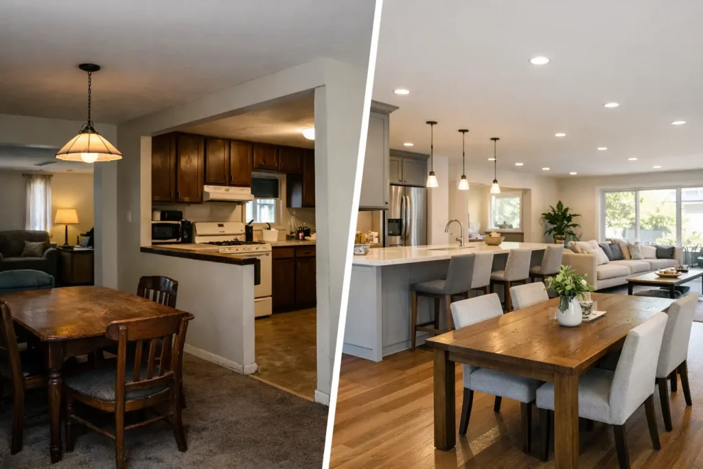 Open Plan Renovation Before and After Results