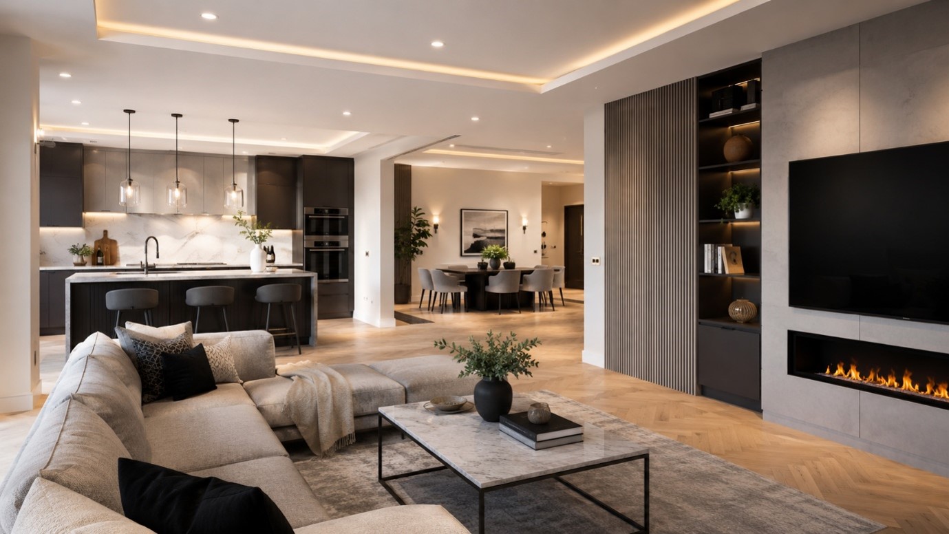Modern home interior refurbishment